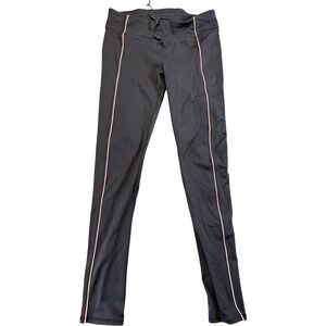Gap GapFit gFast Leggings Size M Charcoal Pink Trim Running Activewear Yoga